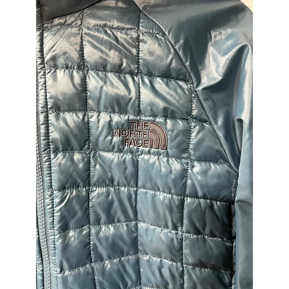 The North Face Thermoball Full Zip Puffer Jacket Teal Blue Mens Large LG‎